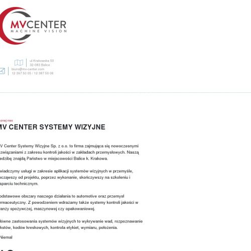 Rozwiązania wizyjne od MV Center