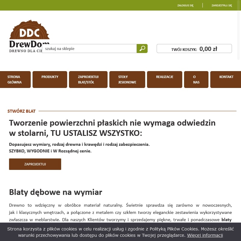 Blaty dębowe na stół i jesionowe
