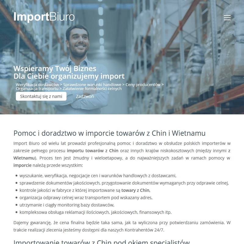 Import maszyn i towarów z Chin